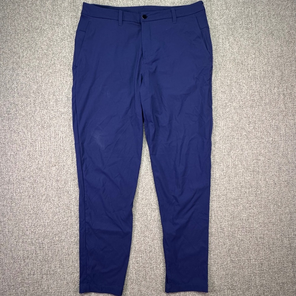 Lululemon Commission Pant Classic Fit Warpstreme Navy Blue Men's 36 x 32